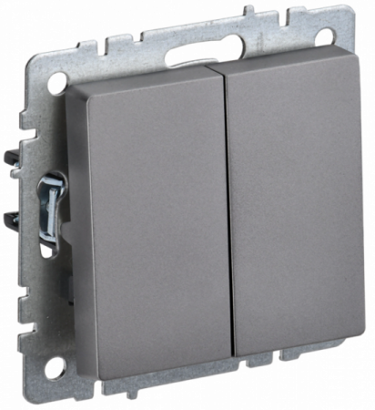 IEK BRITE BASE Сталь Выключ. 2-кл 10А ВС10-2-0-БрС