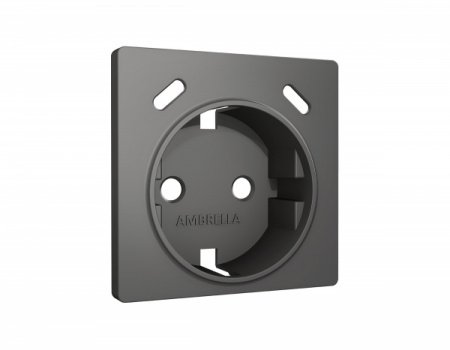 AMBRELLA Лицевая панель ALFA Антрацит серый для роз. с/з со шторками 2USB C+C QUANT