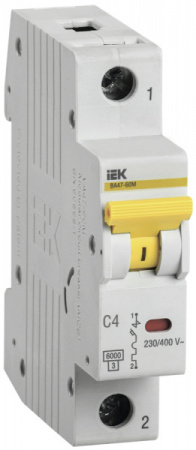 IEK Выключатель автоматический ВА47-60M 1Р 4А 6кА С