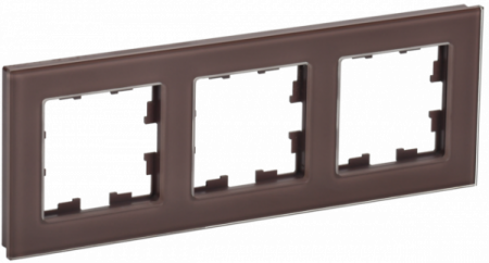 IEK BRITE DECOR Темн.бронза глянц стекло Рамка 3-м РУ-3-2-БрТБ