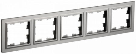 IEK BRITE BASE Сталь Рамка 5-м РУ-5-БрС