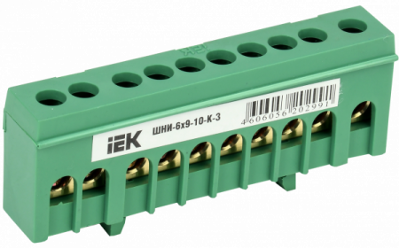 IEK Шина PE земля в корп изол на DIN-рейку ШНИ-6х9-10-К-З