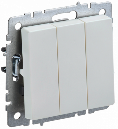 IEK BRITE BASE Жемчуг Выключ. 3-кл 10А ВС10-3-0-БрЖ