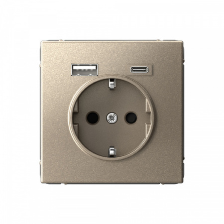 SE ArtGallery Шампань Розетка 16А с 2 USB A+C, 5В/2,4А/3,0А, 2х5В/1,5А, механизм