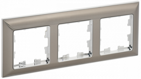 IEK BRITE DECOR Xром/никель Рамка 3-мест. РУ-3-Бр