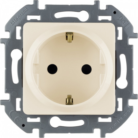 Legrand INSPIRIA Слоновая кость Розетка 2К+З со шторками - немецкий стандарт - 16 А - 250 В