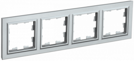 IEK BRITE BASE Алюминий Рамка 4-м РУ-4-БрА