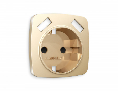 AMBRELLA Лицевая панель OMEGA Шампань для электр. роз. с/з со шт. 2USB A+A QUANT