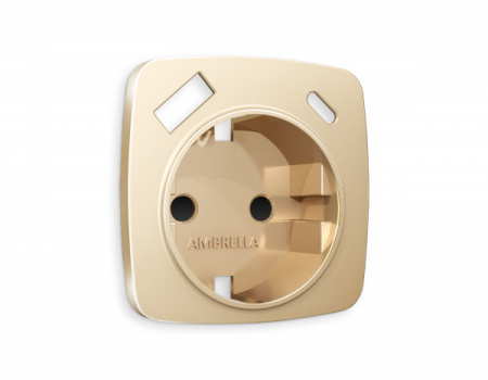 AMBRELLA Лицевая панель OMEGA Шампань для электр. роз. с/з со шт. 2USB A+C QUANT