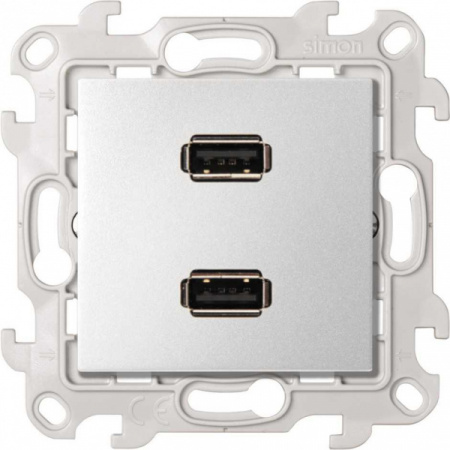Simon 24 Алюминий Розетка 2xUSB 2.0 для передачи данных
                    
