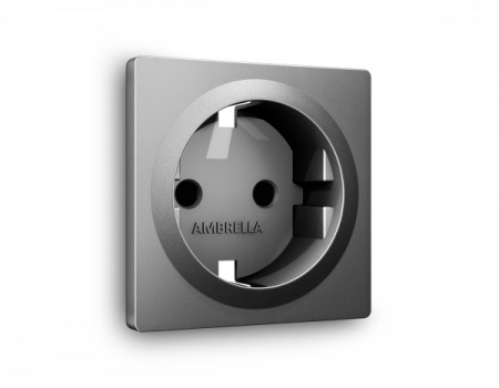 AMBRELLA Лицевая панель ALFA Антрацит серый для электр. роз. с/з со шт. QUANT
