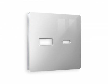 AMBRELLA Лицевая панель ALFA Серебро глянец для роз. 2USB тип A+C QUANT