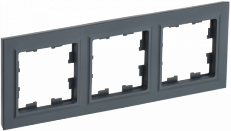 IEK BRITE BASE Графит Рамка 3-м РУ-3-БрГ
