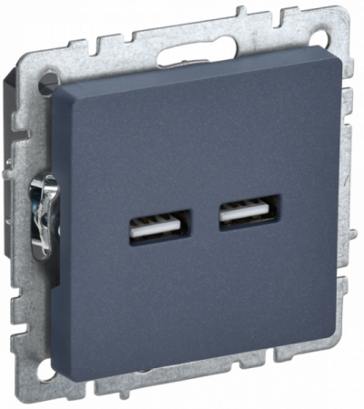 IEK BRITE BASE Маренго Розетка USB A+A 3,1А РЮ10-1-БрМ