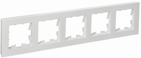 IEK BRITE DECOR Белый рифленый Рамка 5-м РУ-5-Бр