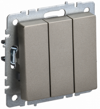 IEK BRITE BASE Шампань Выключатель 3-кл 10А ВС10-3-0-БрШ
