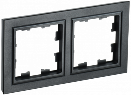 IEK BRITE BASE Черный Рамка 2-м РУ-2-БрЧ