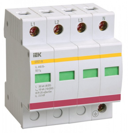 IEK Ограничитель имп. перенапр. ОПС1-B 4Р In=30kA Un=400B Im=60kA