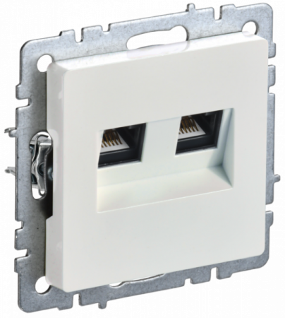 IEK BRITE BASE Жемчуг Розетка комп двойная кат.5E RJ45 РК10-2-БрЖ