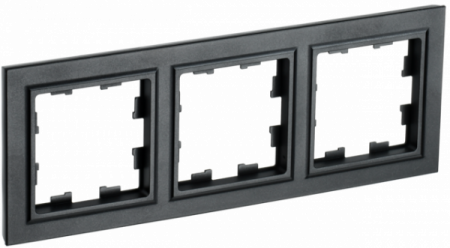 IEK BRITE BASE Черный Рамка 3-м РУ-3-БрЧ