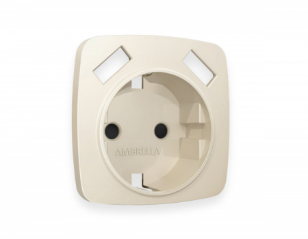 AMBRELLA Лицевая панель OMEGA Бежевый мат. для электр. роз. с/з со шт. 2USB A+A QUANT
