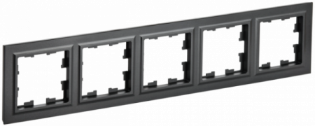 IEK BRITE BASE Черный Рамка 5-мест. РУ-5-БрЧ