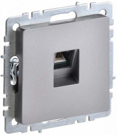 IEK BRITE BASE Сталь Розетка комп. RJ45 кат.6 РК11-БрС