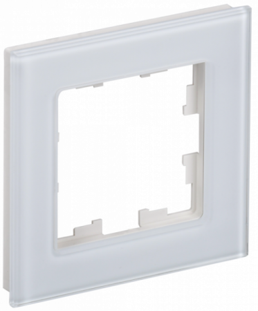 IEK BRITE DECOR Белый глянец стекло Рамка 1-м РУ-1-2-БрБ
