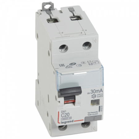 Legrand DX3 Дифференциальный автоматический выключатель 1P+N 20А (С) 30MA-A