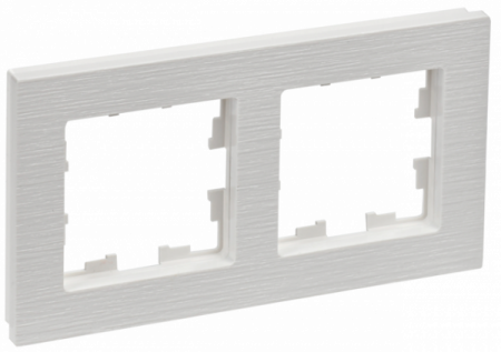 IEK BRITE DECOR Белый рифленый Рамка 2-м РУ-2-Бр
