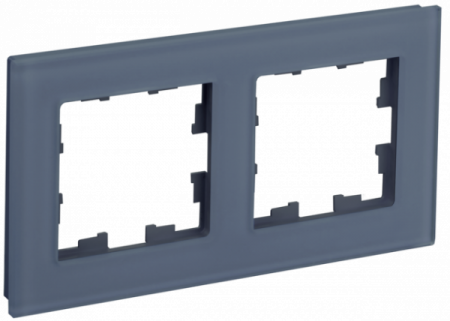 IEK BRITE DECOR Маренго матовый стекло Рамка 2-м РУ-2-2-Бр