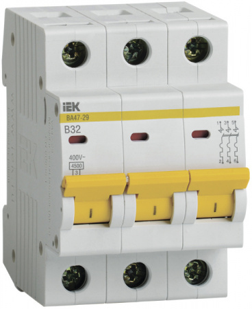 IEK Автоматический выключатель ВА47-29 3Р 32А 4,5кА х-ка В