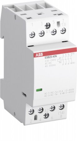 ABB Контактор ESB25-40N-06 модульный (25А АС-1, 4НО), катушка 230В AC/DC