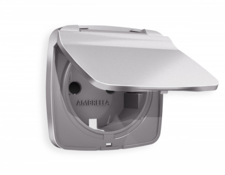 AMBRELLA Лицевая панель OMEGA Сталь мат. для электр. роз. с/з со шт. и кр. IP44 QUANT