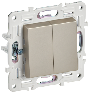 SKANDY Выключатель 2-клавишный 10А SK-V04Sh шампань