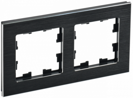 IEK BRITE DECOR Черный металл Рамка 2-м РУ-2-1-БрЧ
