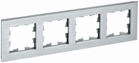 IEK BRITE DECOR Алюминий металл Рамка 4-м РУ-4-1-БрА