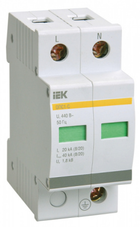 IEK Ограничитель имп. перенапр. ОПС1-C 2Р In=20kA Un=400B Im=40kA
