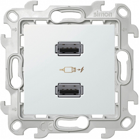Simon 24 Белый Зарядное устройство 2хUSB 2,4A