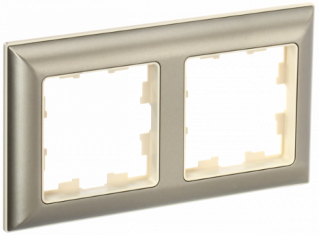 IEK BRITE DECOR Шампань/беж 3D-форма Рамка 2-м РУ-2-Бр