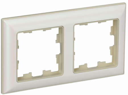 IEK BRITE DECOR Жемчуг/беж 3D-форма Рамка 2-м РУ-2-Бр