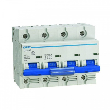 CHINT Авт. выкл. DZ158-125H 4P 100A 10kA х-ка (8-12In) (R)