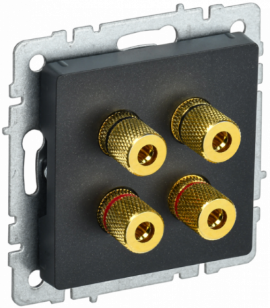 IEK BRITE BASE Черный Аудиорозетка 4-мест. РА10-БрЧ