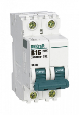 DEKraft ВА-101 Автоматический выключатель 2Р 16А (B) 4,5кА