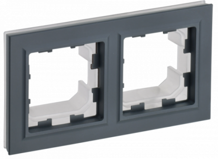 IEK BRITE BASE Графит Рамка 2-м IP44 РУ-2-БрГ-44
