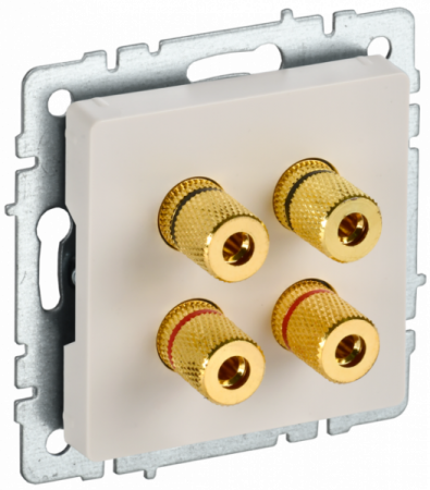 IEK BRITE BASE Бежевый Аудиорозетка 4-мест. РА10-БрКр