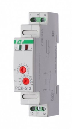 F&F Реле времени PCR-513 (задержка вкл. 230В 8А 1перекл. IP20 монтаж на DIN-рейке) EA02.001.003