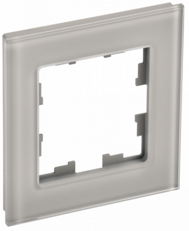 IEK BRITE DECOR Дымчатый глянец стекло Рамка 1-м РУ-1-2-БрД