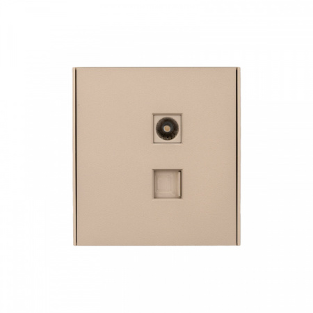 MIELE STRONG Розетка компьютерная RJ45 кат6 + TV с/у шелк, с 1-пост. рамкой