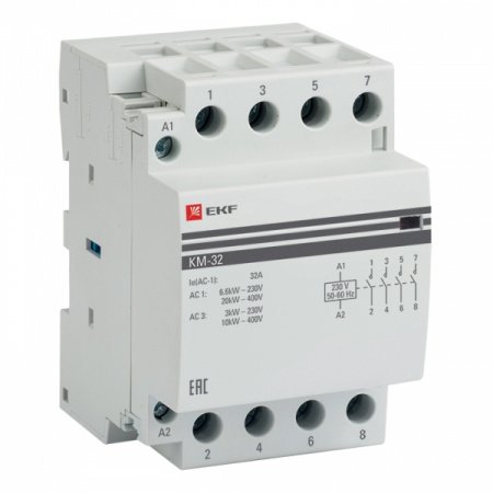 EKF PROxima Контактор модульный КМ 32А 3NО+NC (3 мод.)